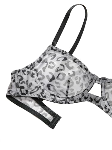 Image of Lilosy Sexy Mesh Sheer Underwire Push Up Lingerie Set Lingerie Set