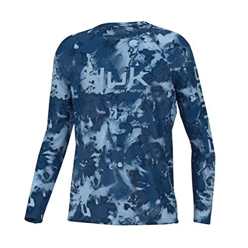 Image of HUK Kids Pursuit Pattern Long Sleeve Shirt, Fishing Shirt for Kids