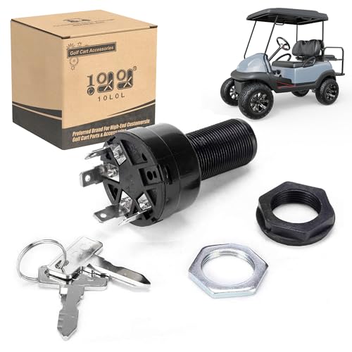 10L0L Golf Cart Starter Ignition Key Switch for Club Car Precedent Ignition Switch Electric 2004+ 2 Terminal 1025086-01 102508601