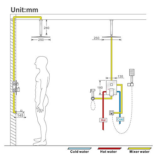 Ensemble de robinet de douche mural anti-calcaire pour cabine de bain - 4