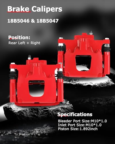 Image of cciyu 18B5046 18B5047 Rear Left & Right Brake Calipers With Bracket For Dodge For Nitro 2007-2011,For Jeep For Liberty 2008-2012,For Jeep For Wrangler 2007-2017,For Jeep For Wrangler JK 2018