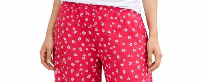 malaq Women's & Girls' Floral Printed Cotton Hosiery Pyjama | Relaxed Fit Nightwear & Loungewear Bottom | Lower for women cotton | Miyani pyjama |Lower women loose fit | Red and white star|-picture-37
