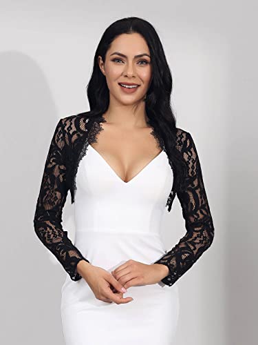 Unicra Wedding Bride Lace Shrugs for Women Lace Bolero Jackets for Evening Dresses Long Sleeves Bolero Shrugs Top for Dresses4