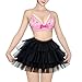 LittleForBig Femmes Tulle Maille Jupe Puffy Petticoat Tutu Ballet Bubble Jupe Courte de Ballerine Noir XS
