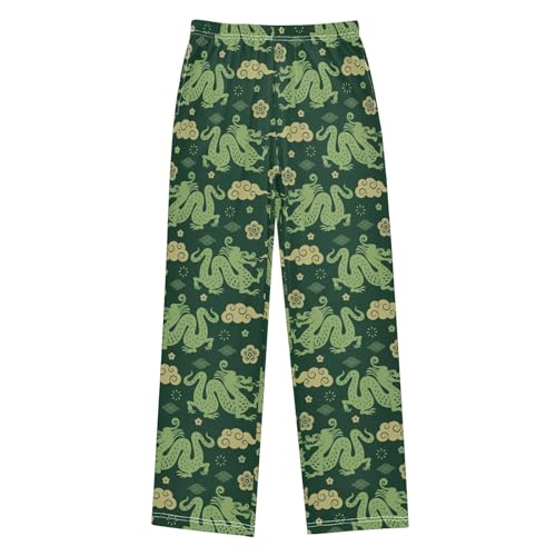Ancient Dragon Cloud Boys Long Pants Soft Trousers Elastic Waist Kids Lounge Bottoms with Pockets S-XL - Main Image