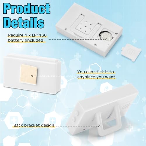 Image of Frienda 3 Pieces Mini Digital Clock Small Digital Clock Stick on Battery Operated Self Adhesive Bracket for Car Dashboard Fridge (White)
