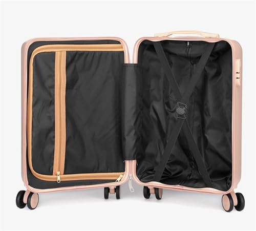 Suitcase Front Opening Trolley Case Hardside Luggage Universal Wheel Suitcase Durable Luggage(A,24in)3