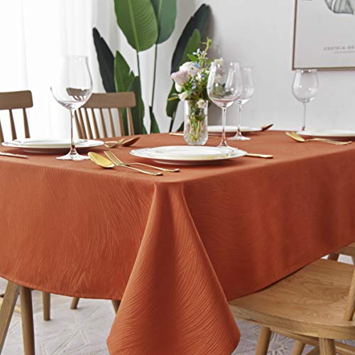 Maxmill MM-PHOENIX-RUSTY-60X84 Jacquard Tablecloth Swirl Design Spillproof Wrinkle Free Soft Dining Table Cloth Halloween Decorative Fabric Table Cover thumb #1