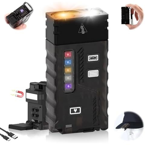 LED Small Powerful EDC Flashlight with 365nm UV Light,13 Mode,USB C Rechargeable 1000 LM Mini Pocket Keychain Flash Light with Clip,IP67,Magnetic,Lanyard,Buzzer,Arc Lighter for Camping Hiking Gear Cover