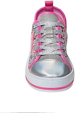 Kensie Girl Girls Sneakers-Low Top Casual Canvas Shoes Slip on Lace up Tennis (Little Big Kid US Medium), Multicolor Pink, 2 | Image 1
