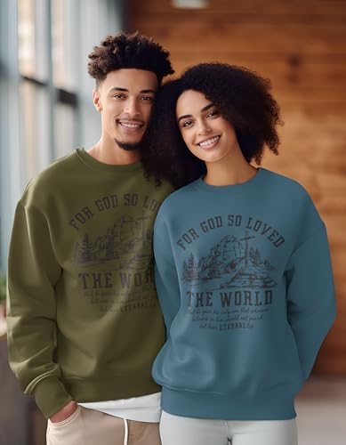 Christian Sweatshirt Bible Verse John 3 16 Shirt Eternal Life God So Loved Crewneck Man Women3
