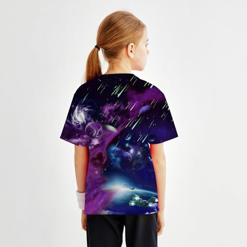 Image of Hgvoetty Boys Girls Graphic T-Shirts Kid 3D Casual Tops Tees for 6-16 Years | Youth Novelty Shirts, Bright Eye-Catching Design, Lightweight and Soft Material, Suit for Daily Sport, Party and School Wear