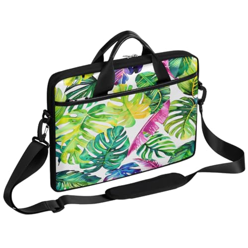 Bolso para laptop con hojas tropicales 15 pulgadas miniatura 1