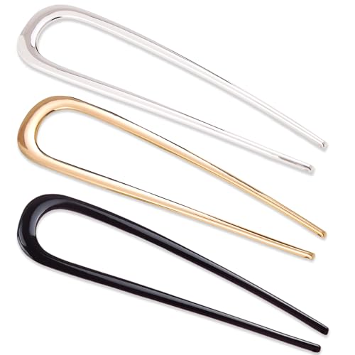 Fourchettes Cheveux Françaises 3 Pcs U Épingles Écaille Tortue Accessoires Cheveux