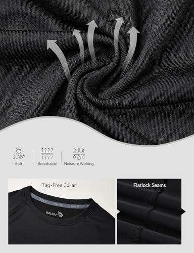 Baleaf BALEAFABD2870308319MA Boys Compression Shirt Long Sleeve Youth Undershirts Kids Football Baseball Baselayer Cold Gear Quick Dry Black Size M thumb #3