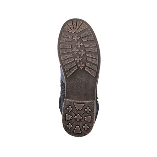 Elara Damen Stiefeletten Worker Boots Spitze Chunkyrayan B9812-KB Dunkelblau-39
