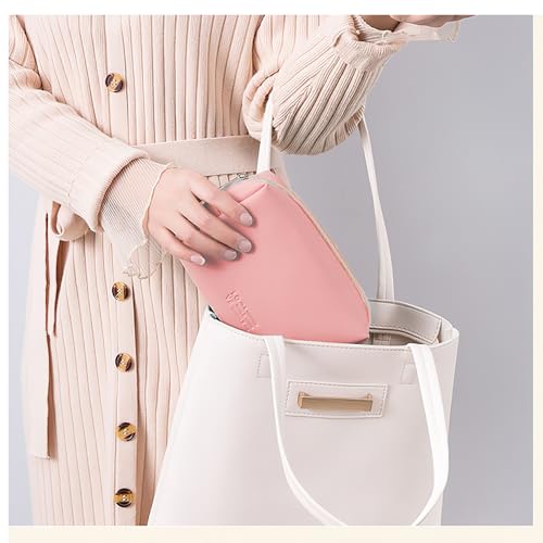 Image of Cortina Pouch for Travel Makeup Bag, Makeup Organizer Bag, Cosmetic Bag Makeup Bag for Women, Toiletry Bag for Travel Tools 16.5x7x11.5cm, Small, Peach | Compact travel toiletry and cosmetic organizer for women, sized 16.5x7x11.5cm in peach