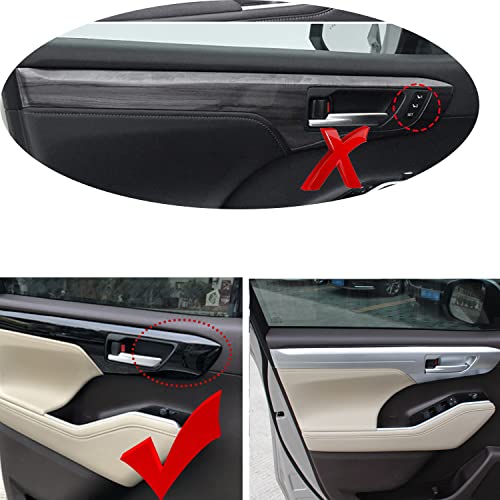 Hyorabyn Door Handle Cup Molding Trim For Toyota Highlander 2020 2021 2022 2023 Car Interior Accessories 4Pcs Not Fit Limited, Hybrid Platinum, Platinum Matte Silver #TOP1