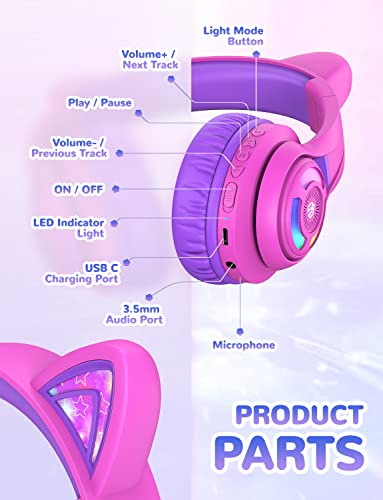 iClever Casque Audio Enfant Bluetooth, Contrôle du Volume réglable 74/85/94dB- Casque pour Enfant avec Microphone pour… - Les Beatles, Paul McCartney, John Lennon, RIngo Starr, George Harrison iClever Casque Audio Enfant Bluetooth, Contrôle du Volume réglable 74/85/94dB- Casque pour Enfant avec Microphone pour… – Image 6