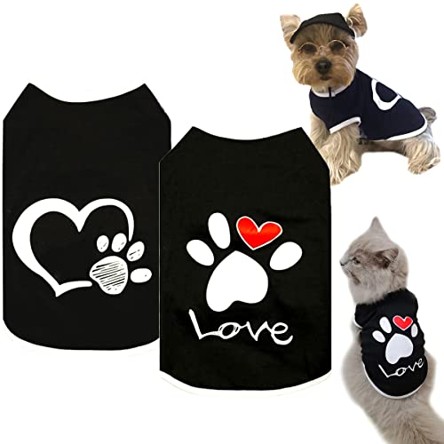 Dog-Shirt-Puppy-Vest-2-Pack-Pet-Clothes-Doggy-Tshirt-Costume-Dog-Outfit-for-Small-Extra-Small-Medium-Large-Boy-Girl-Dogs-Cats-Kitten-Cotton-Clothing-Apparel-Soft-and-Breathable