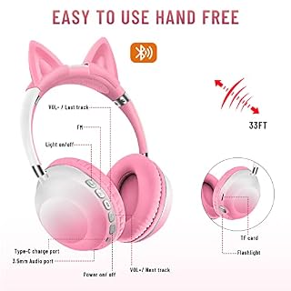 JINSERTA Casque audio stéréo avec lampe de poche, casque stéréo Bluetooth 5.3 pour enfants, carte TF, écouteurs filaires… - Les Beatles, Paul McCartney, John Lennon, RIngo Starr, George Harrison JINSERTA Casque audio stéréo avec lampe de poche, casque stéréo Bluetooth 5.3 pour enfants, carte TF, écouteurs filaires… – Image 5