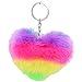 Ruluti 1pc Porte-cloux Moelleux Pendentif en Peluche Spouse Porte-clés en Forme Cour Arc-en-Ciel Pendentif Pendentif Pendentif Peluche Peluche