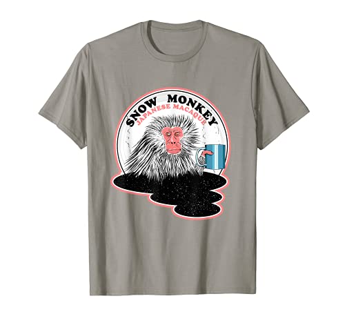 Snow Monkey Japanese Macaque T-Shirt, Grey