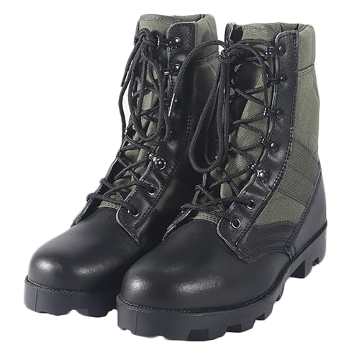 RAGOPILEN Botas tácticas de Combate, Botas tácticas de Combate for Senderismo al Aire Libre for Hombre Camo Verde Talla 39-46 EU(Green,44 EU)