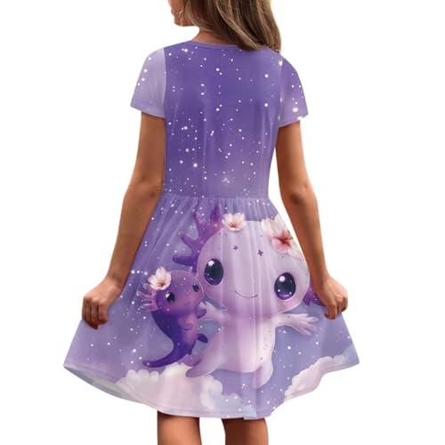 Image of Short Sleeve Dress for Girls with Pockets Cute Toddler Girl Clothes Summer 2-12