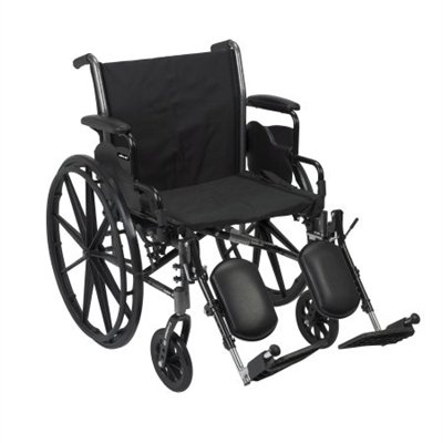 Lightweight 20" Wheelchair, Flip Back Detachable Desk Arm, Swing Away Elevating Leg Rest, 300 Lb. Capacity #TOP11