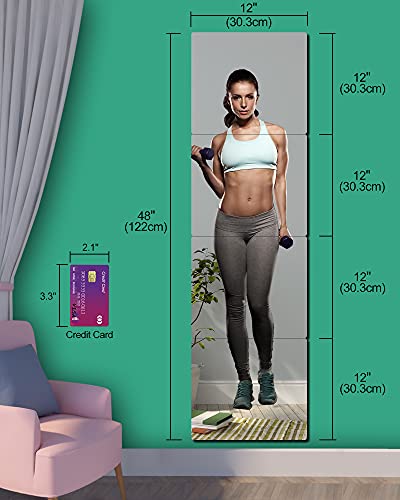 Unbreakabl Miro Plexiglass Acrylic Mirror Non-Glass Shatterproof Mirror Full Length Mirror Wall Mirror Frameless Home Fitness Mirror 4 Pcs 12 Inchx12 Inch thumb #6