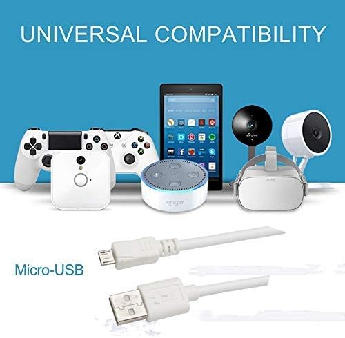Power Cable for WyzeCam,WyzeCam Pan,YI Camera,NestCam Indoor,Netvue,KasaCam Indoor,Furbo Dog,Blink,USB to Micro USB Charging Cord for Security Camera (10m)