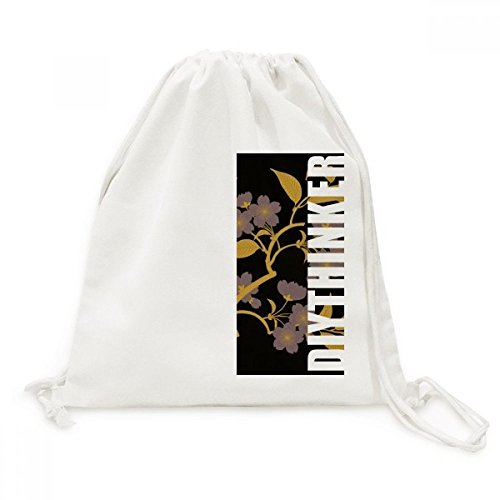 Sac de voyage pratique : drawstring backpack en toile peinture japonaise