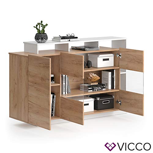 Vicco Woonwand Linnea, aanbouwwand, sideboard, lowboard, wandplank, woonkamer, kast (Sideboard) - Image 8