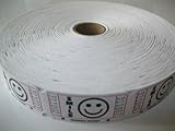 1 X 2000 White Smile Single Roll Consecutively Numbered Raffle Tickets
