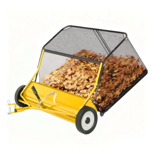 Push Lawn Sweeper,21-Inch Width Enhanced 4-Brush System, 3.5 ft Capacity Heavy Duty Steel Frame, Ideal for Yard and Garden Clean up,Yellow