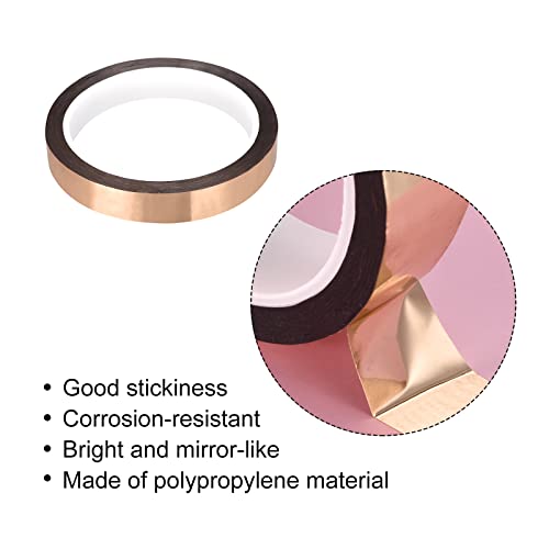 Image of MECCANIXITY Metalized Polyester Film Tape,0.7inch x 54.6yds. Adhesive Mirror Finish Decor Tape for Detailing Accent Wall,Graphic Arts,Wardrobe Crafts Tape 50m x 18mm,Rose Gold Tone