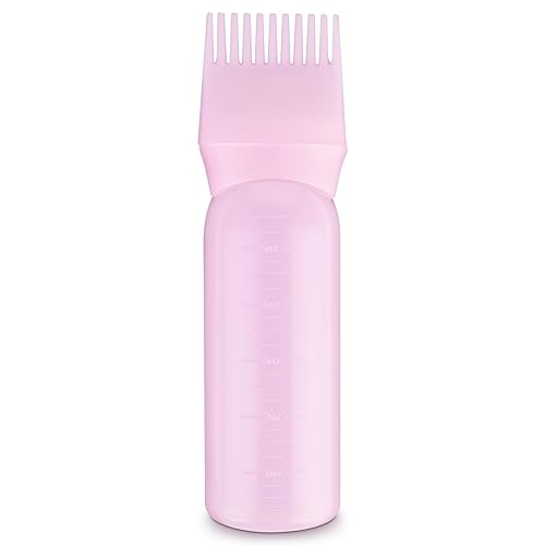 Miniatura 7 de WLLHYF Botella aplicadora de peine de raíz de 6 onzas, aplicador de aceite para el cabello, 1 paquete de cepillo aplicador de botella con escamas