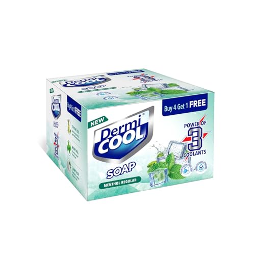Dermi Cool Soap With The Power Of 3 Coolants - Camphor, Menthol, Thyme Oil | 99.9% Germ Protection | 125 GM Each | Pack of 5