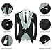 SPTALLFITJSV Silver Grey Tuxedo Men Big and Tall 3 Piece Slim Fit Suit One Button Blazer Jacket Layered Waistcoat and Pants Fashion Set 5X-Large