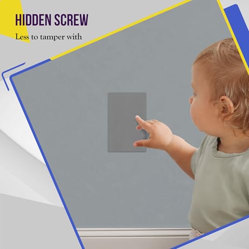 Image of ENERLITES Screwless Blank Wall Plate, Child Safe Blank Device Outlet Cover, Standard Size, 1-Gang 4.68 inch x 2.93 inch, Polycarbonate Thermoplastic, UL Listed, SI8801-GY-5PCS, Glossy, Gray, 5 Pack