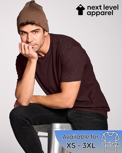 Next Level Apparel 3600 Men's T-Shirts - Soft Washed Cotton Premium Fitted Tee, Unisex Crew Undershirt, Custom Color Set Pack4