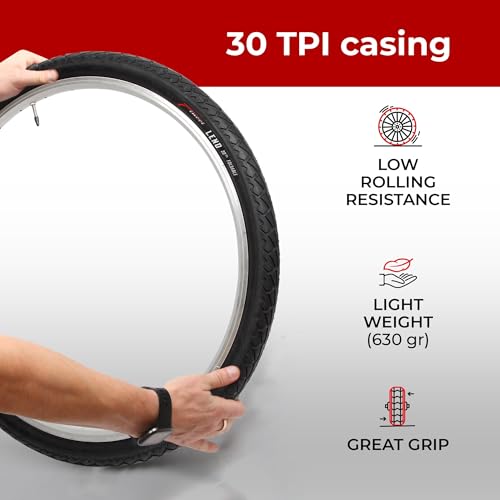 Fincci Pair 26×1.95 Bike Tire – Slick City 26 inch Bike