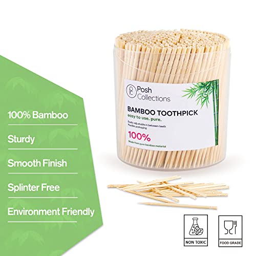 image for Posh-collection Posh Collection Bamboo Toothpicks Single Sided Wooden 