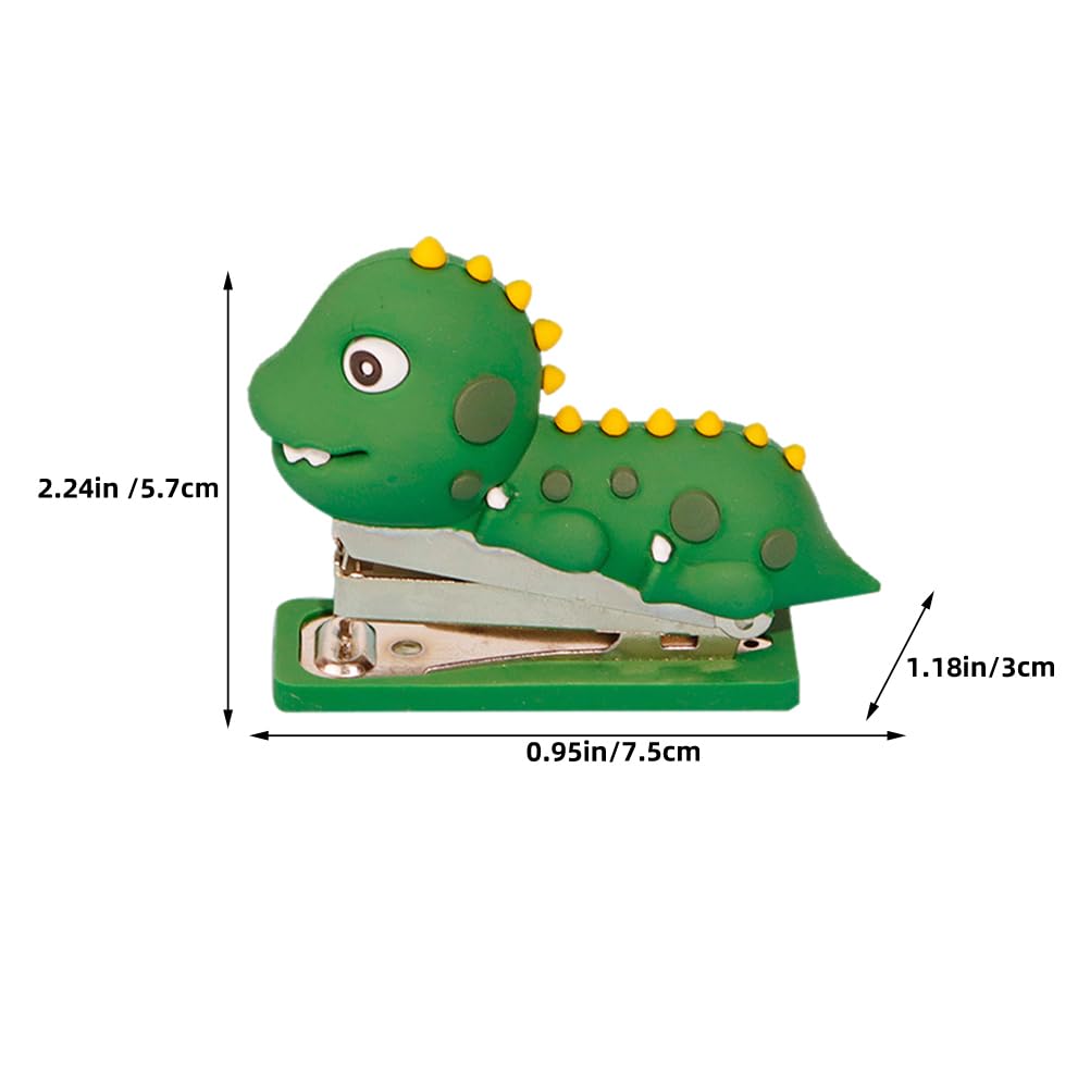 NUOBESTY Mini Dinosaur Stapler Reusable Silicone Desktop Stapler Cute Decorative Paper for Home and Office Use - Image 2