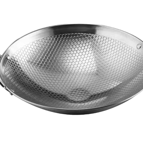 Wok de acero inoxidable HouseVibe con fondo redondo 8 pulg miniatura 3