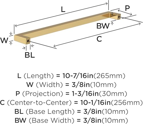 Image of Amerock BP36910CZ | Champagne Bronze Cabinet Pull | 10-1 /16 inch (256 mm) Center to Center Cabinet Handle | Monument | Drawer Pull | Kitchen Cabinet Handle | Furniture Hardware