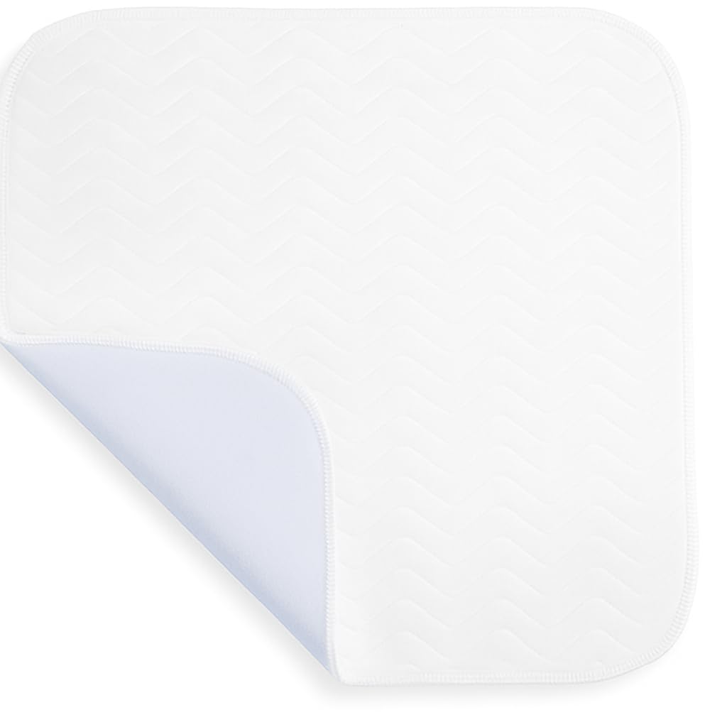 Comfortcare White Upper Surface, Blue Lower Surface, Washable Incontinence Pad – 100% Waterproof Bed/Chair Protector Sheet, Reusable Underpad For Adults & Elderly, Absorbent Mattress Protector, 60 X 60 Cm – White