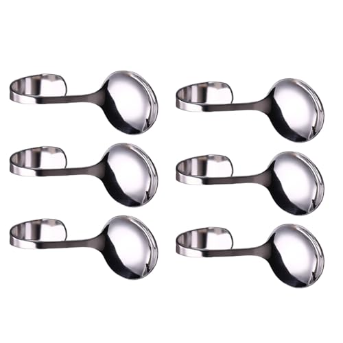 Artibetter 6 Cuillères à Incurvé pour Desserts et Salades en Acier Inoxydable Argenté Adaptées aux Restaurants et Boutiques de Desserts