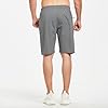 JustSun Mens Shorts Casual Sports Joggers Shorts with Elastic Waist Zipper Pockets Dark Grey UK Medium #4